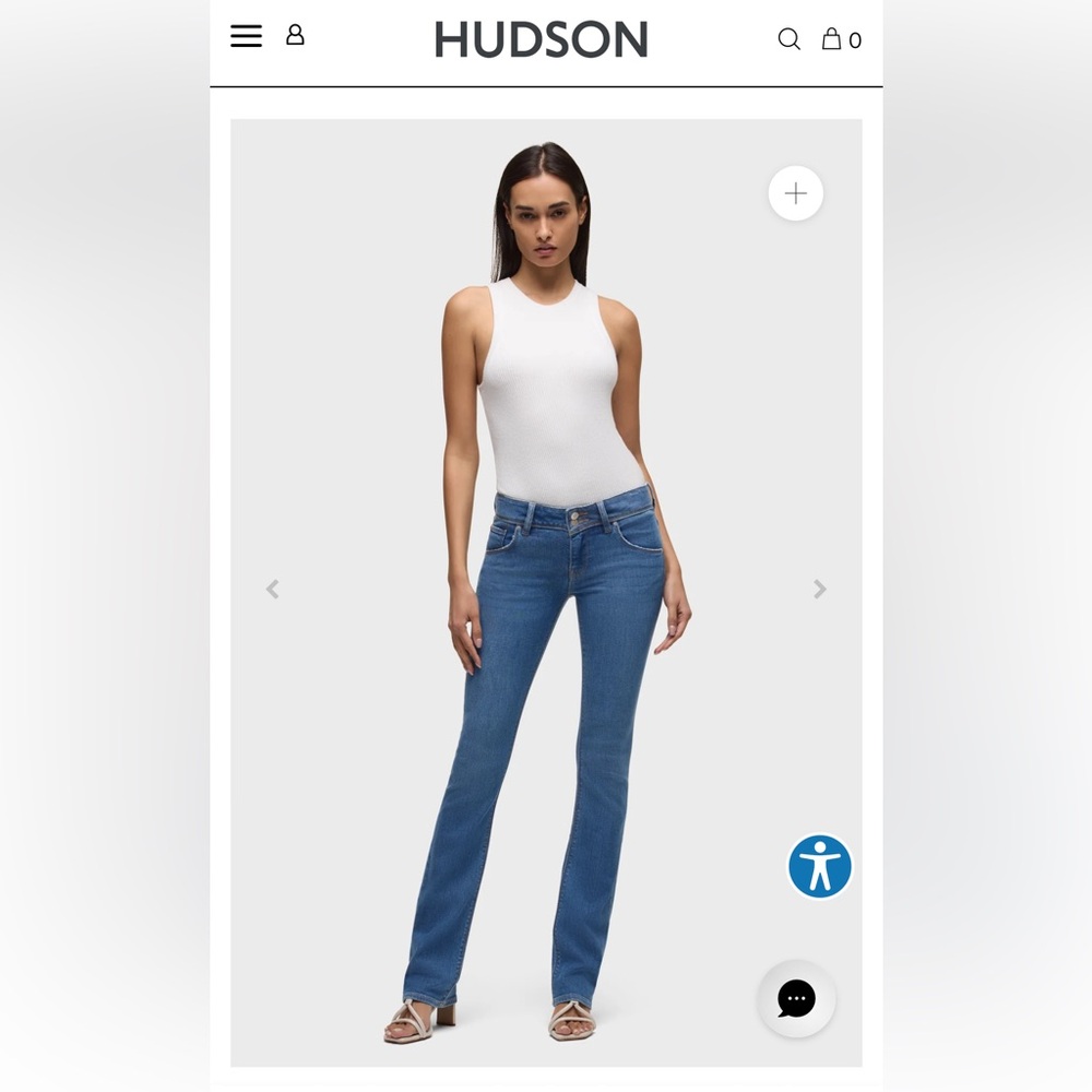 Hudson USA Bootcut Jeans Womens 28 Low Rise Flap Pocket Stretch Denim 28x30 Sz S - Picture 16 of 16